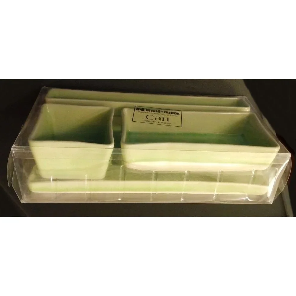4pc Cari Porcelain Serving Dish Tray Set